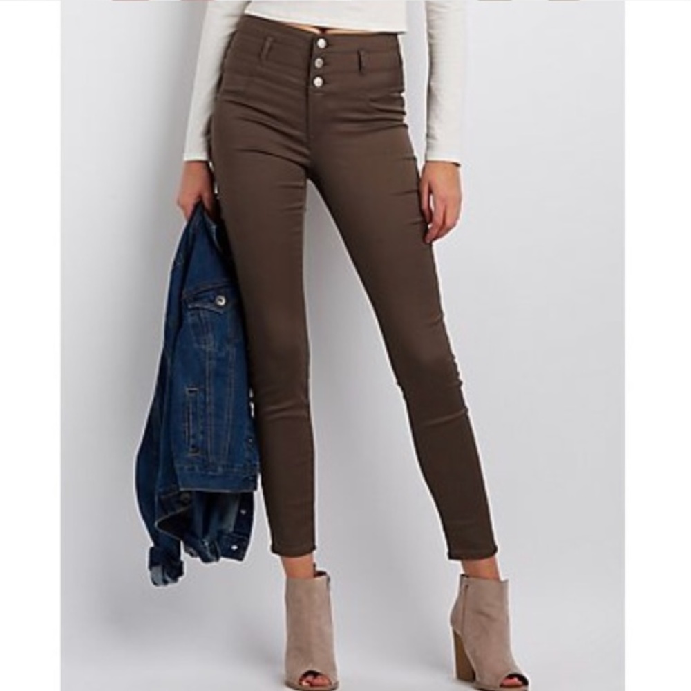Refuge | Stretchy Brown High Wasit Skinny Jeans